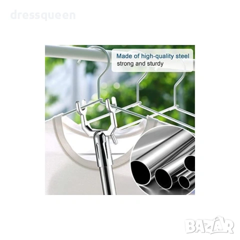 4828 Разтегателен метален прът за закачалки, 96-160 см, сребрист, снимка 4 - Други стоки за дома - 53733127