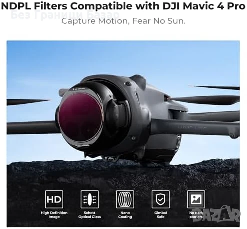 Нови Филтри за дрон DJI Mavic 4 Pro ND+PL 4 броя AGC Стъкло 28 Слоя, снимка 2 - Обективи и филтри - 51251391