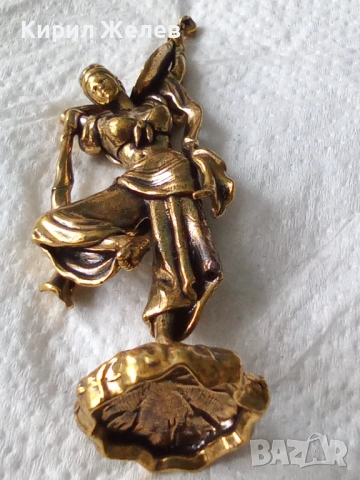 Месингова статуетка фигура 52775, снимка 3 - Антикварни и старинни предмети - 53220512