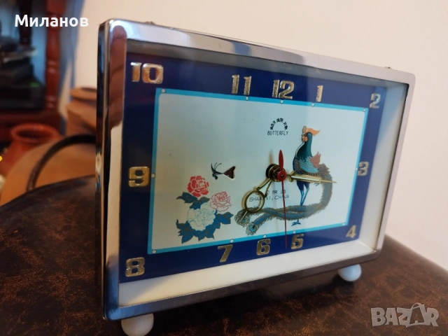 Стар анимиран будилник, настолен часовник, снимка 3 - Антикварни и старинни предмети - 53900866