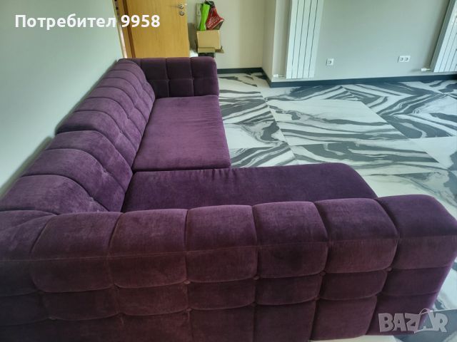 Ъглов диван нов тъмно лилав, снимка 2 - Дивани и мека мебел - 46417853