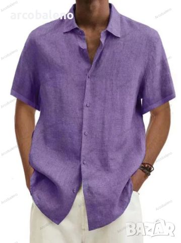 Мъжка ежедневна риза с къс ръкав, 9цвята , снимка 7 - Ризи - 45881572