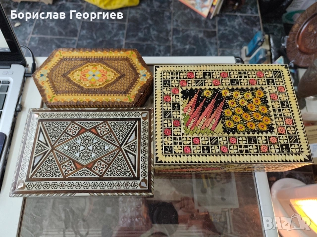 Дървена кутия три броя