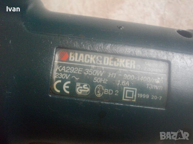 Английски Оригинален 350W Мини Лентов Шлайф/Ел.Пила-BLACK DECKER KA292E H1-13ммШлайфане Трудни Места, снимка 14 - Други инструменти - 45602402