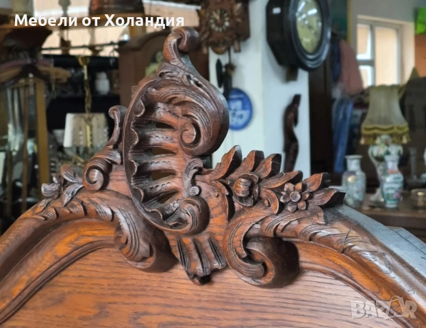 Голямо кристално огледало с дъбова рамка, снимка 6 - Антикварни и старинни предмети - 54067463