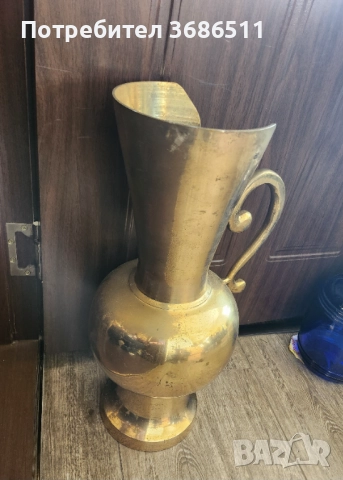 Масивна месинг ваза, снимка 5 - Антикварни и старинни предмети - 52468963