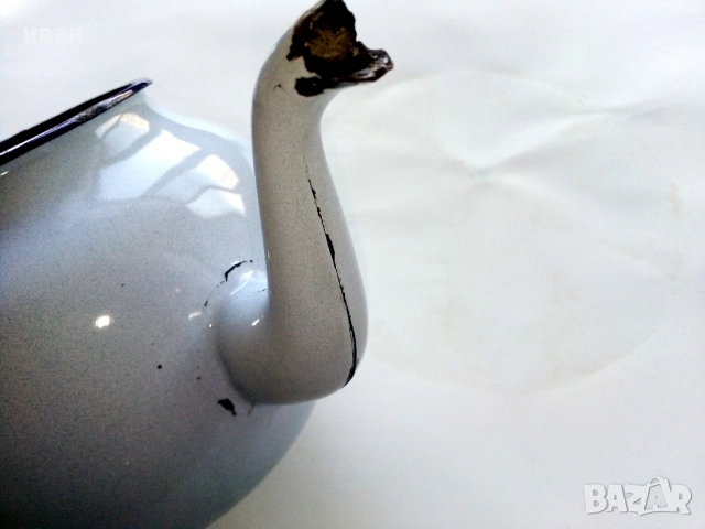 Стар,малък емайлиран чайник - 1975г., снимка 5 - Други ценни предмети - 52886312