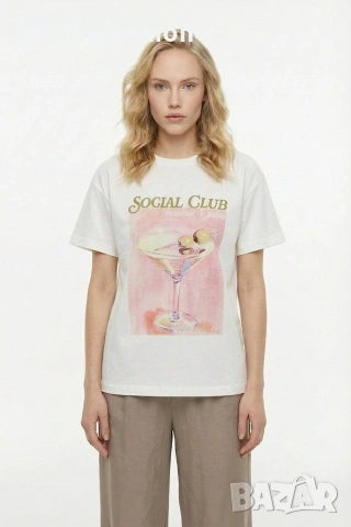 Широка тениска с щампа, снимка 3 - Тениски - 53975068