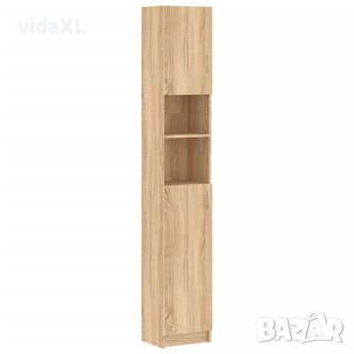 vidaXL Шкаф за баня, дъб сонома, 32x25,5x190 см, ПДЧ(SKU:802879