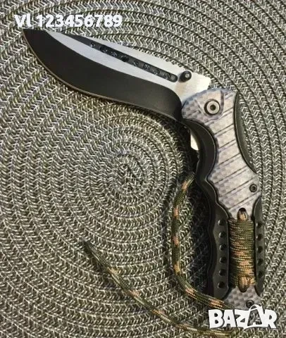 Сгъваем автоматичен нож Paramilitary-карбонов принт+паракорд , снимка 5 - Ножове - 53845122