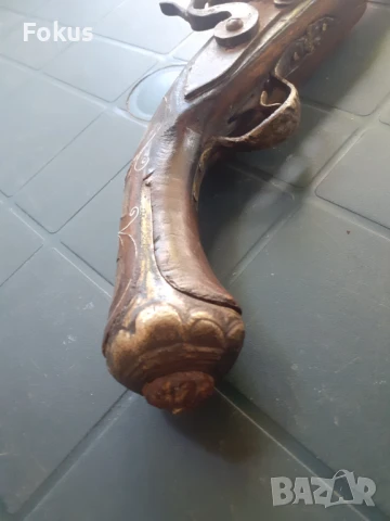 Стар кремъчен пищов с набивки и интарзии от седеф - реплика, снимка 3 - Антикварни и старинни предмети - 50954247