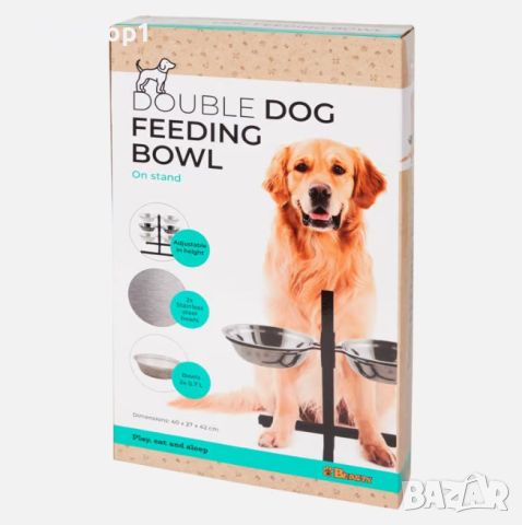 Стойка за храна с две стоманени купи за куче регулируема , снимка 2 - За кучета - 45824313