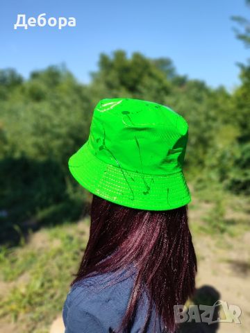 Зелена шапка идиотка , снимка 2 - Шапки - 46467480