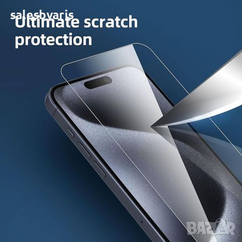 NEW'C [3 Pack] Защитно стъкло за екран за iPhone 15 Pro Max/15 Plus (6.7 инча), снимка 3 - Фолия, протектори - 45211222