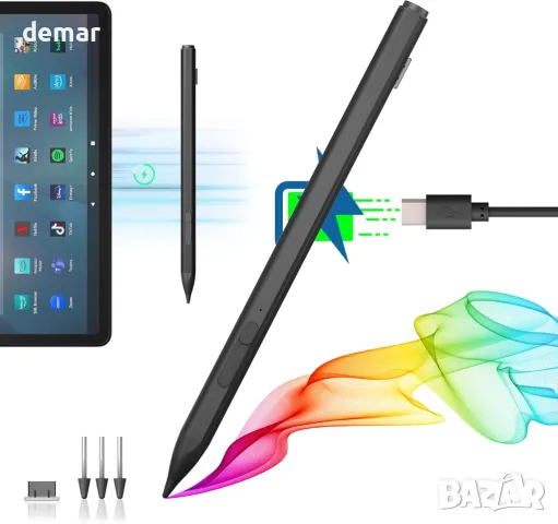 USI 2.0 Stylus Pen за таблет Amazon Fire Max 11, USI Chromebook Pen, с 4096 чувствителност, снимка 2 - Друга електроника - 49097203