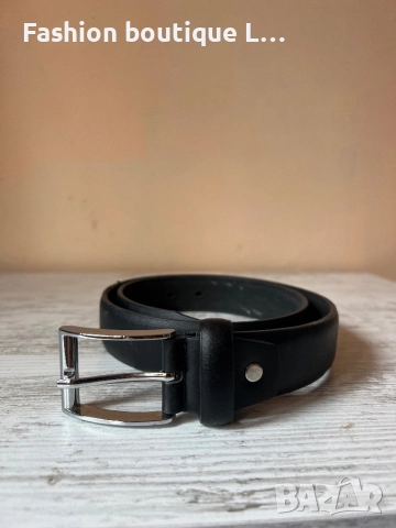 Черен дамски кожен колан със сребърна катарама 🖤
