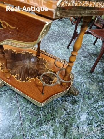 Уникална антикварна английска количка за сервиране , снимка 7 - Антикварни и старинни предмети - 52926835