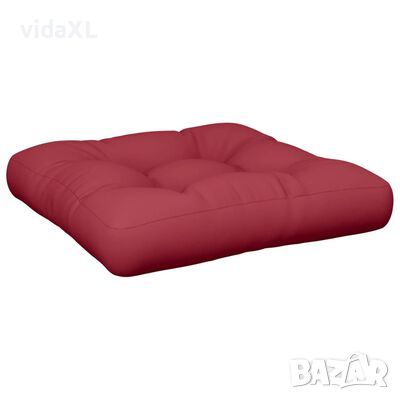 vidaXL Палетна възглавница, 60x60x12 см, виненочервена, текстил（SKU:40973