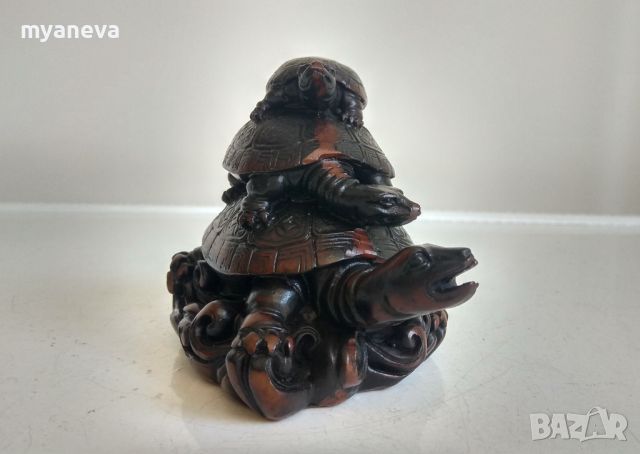 Китайска статуетка семейство костенурки. Символ на мъдрост, дълголетие и сплотеност. , снимка 10 - Статуетки - 46247362