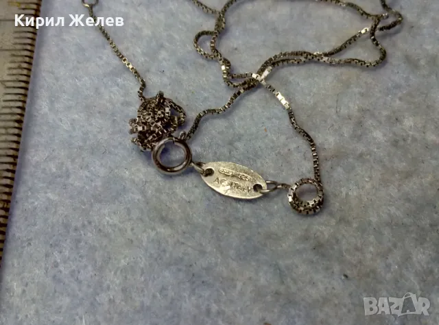 ФИНО БУТИКОВО СРЕБЪРНО КОЛИЕ ИТАЛИЯ МАРКОВО СРЕБРО 925 с БЯЛА ПОЗЛАТА / С НУЖДА да се РАЗПЛЕТЕ 40389, снимка 2 - Колиета, медальони, синджири - 49757473