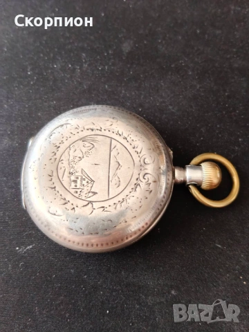 Швейцарски СРЕБЪРЕН джобен часовник Remortoir 1900г. - 15 РУБИНА - ПРОМОЦИЯ, снимка 3 - Джобни - 51648205