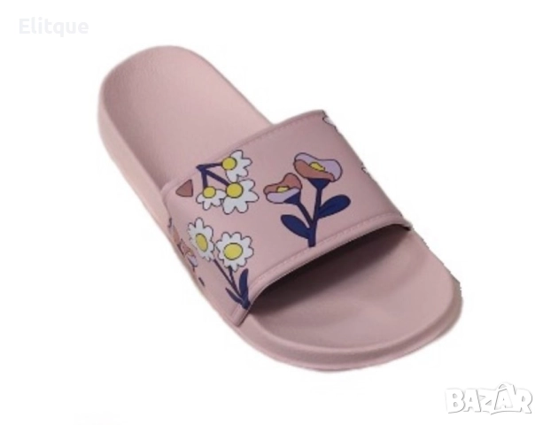 Леки и много удобни дамски плажни чехли с цветни декорации, снимка 2 - Чехли - 52881537