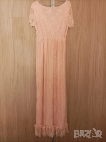 Дълга дантелена рокля , снимка 5 - Дрехи за бременни - 53871609