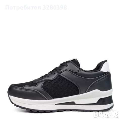 Модни дамски маратонки с мрежа на платформа модел: АBC-380 black , снимка 3 - Маратонки - 45322668