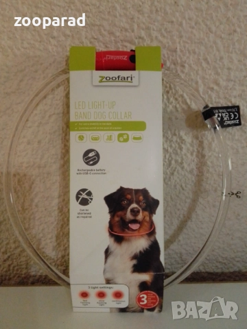 LED светещ нашийник с USB зареждане, обиколка на врата 20-65см - 10лв/бр. , снимка 2 - За кучета - 52438034