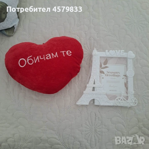 Рамка за снимка и плюшено сърце, снимка 2 - Декорация за дома - 53980531