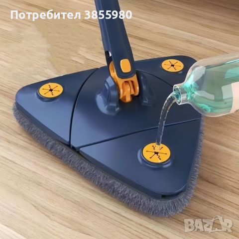 Разтегателен триъгълен MOP за почистване  360°, снимка 1 - Мопове, кофи, четки и метли - 45990110