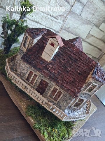 Ръчно изработен макет на къща в алпийски стил., снимка 13 - Декорация за дома - 52946106