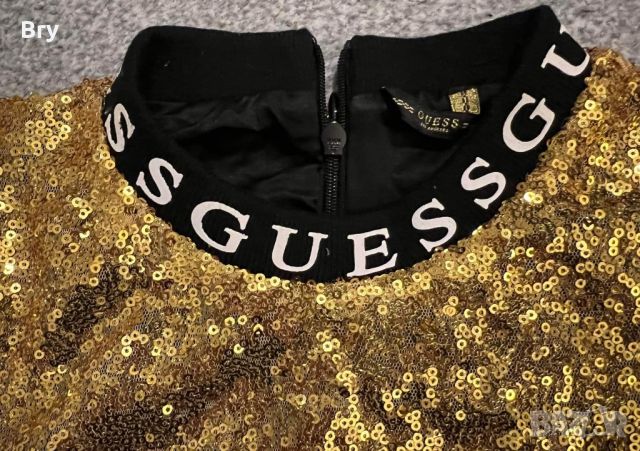 Рокля Guess gold пайети , снимка 3 - Рокли - 46497063