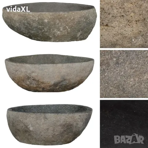 vidaXL Мивка от речен камък, овална, (29-38)x(24-31) см (SKU:146212), снимка 3 - Железария - 48429941