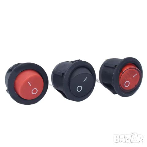 Кръгъл бутон с подсветка / червено капаче, снимка 1 - Друга електроника - 46054836