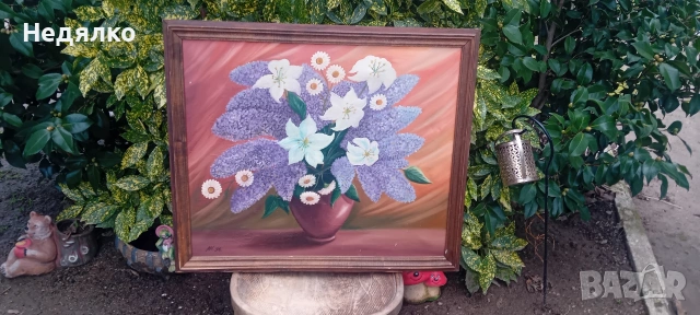 Стара,красива,майсторска картина,масло на платно 