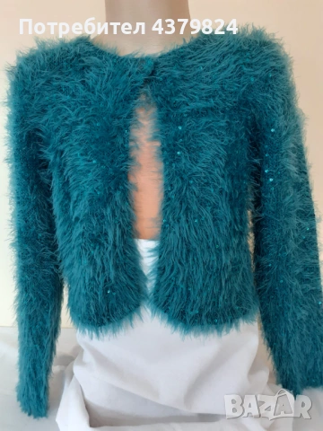 Нова немска плетена жилетка-болеро Ernsting's family Topolino за момиче р.122,  с этикет, снимка 2 - Детски пуловери и жилетки - 53397384