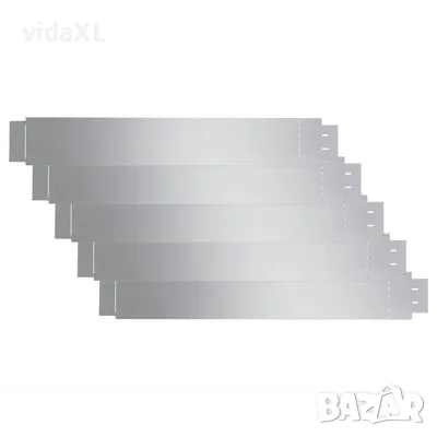 vidaXL Комплект бордюрни ленти поцинкована стомана 5 части 100x14 см(SKU:141596), снимка 2 - Други - 49336175