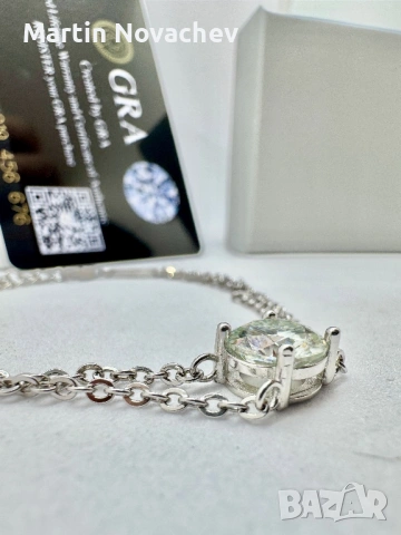 Сребърна гривна с мойсанит (Диамант) 2 карата, снимка 12 - Гривни - 54089901