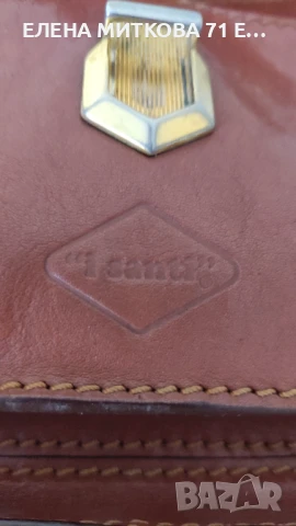 Маркова италианска чанта от естествена кожа в кафяв цвят, снимка 4 - Чанти - 50709099