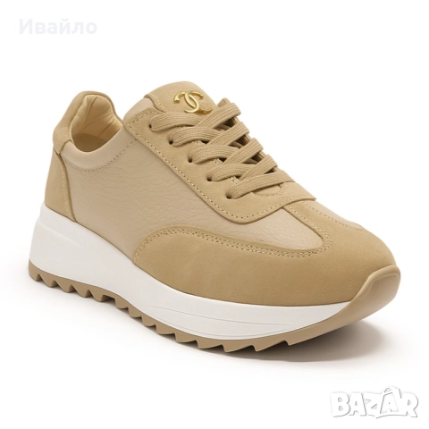 Дамски бежови обувки от естествена кожа с изчистен силует, снимка 4 - Дамски ежедневни обувки - 52367993