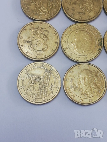лот 9 монети от 10 евроцента различни държави, снимка 6 - Нумизматика и бонистика - 47993675