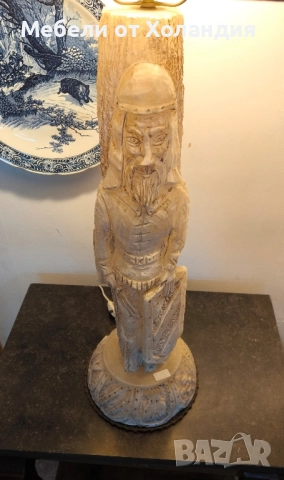 голяма лампа от алабастър, снимка 2 - Настолни лампи - 52467653