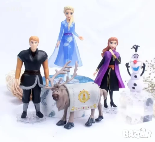 5 бр PVC фигурки от Замръзналото кралство Frozen Елза Анна Свен за игра и украса торта