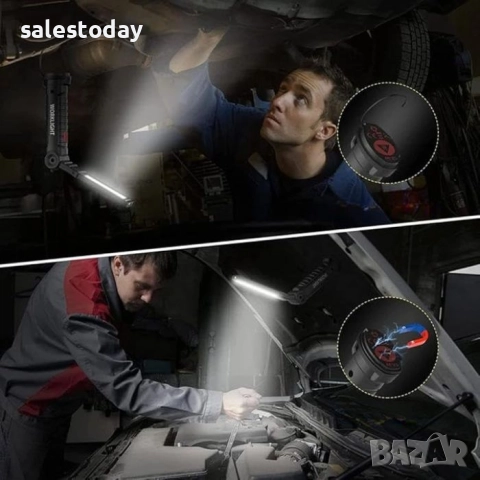 Работна Лампа за дома, килера или автомобила, Сгъваем фенер, снимка 4 - Прожектори - 52749220