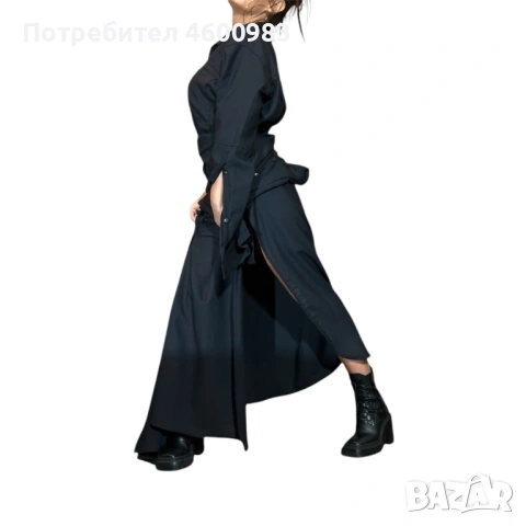 Рокля черен текстил