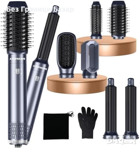 Нов Магически 6 в 1 Air Styler 1000W Сешоар Четка Къдрици Обем Жени Прическа