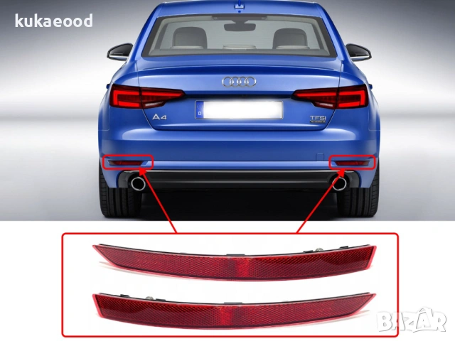 Рефлектор за задна броня на Audi A4 B9, снимка 3 - Части - 54104020