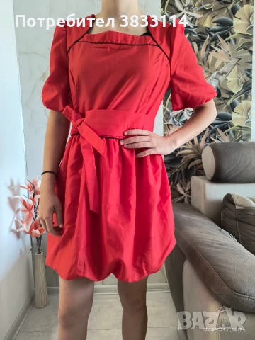 Разпродажба -  розова рокля с колан