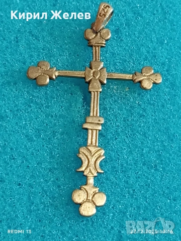 Винтидж Бароков сребърен кръст в стил четирилистни детелинови крайща майсторска изработка 34455, снимка 6 - Колиета, медальони, синджири - 52872269